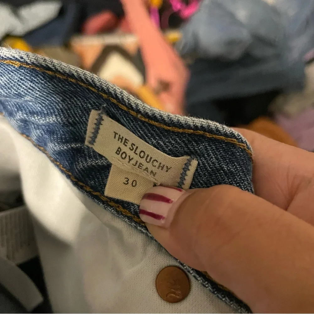 Madewell The Slouchy Boyjean Light-washed Distressed Jeans, Size 30